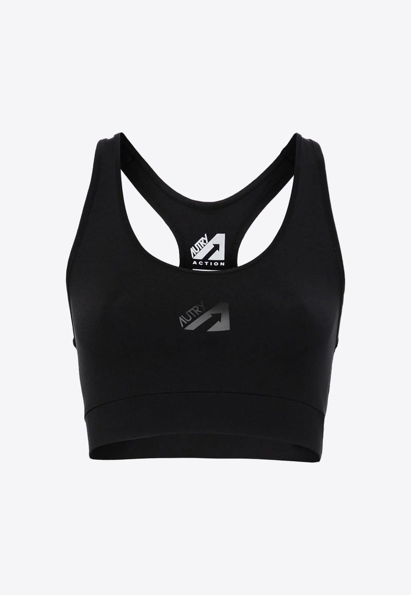 Autry Logo Racerback Sports Bra Black BRYW599_N