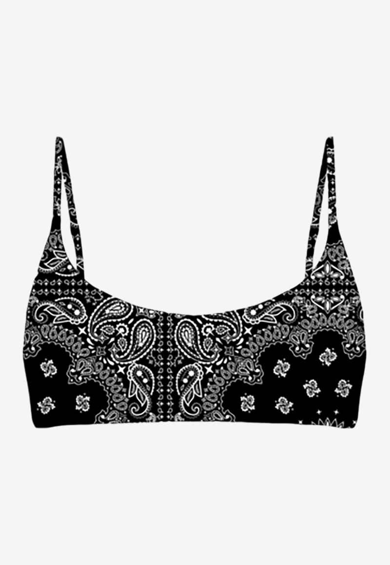 MC2 Saint Barth Bandana Print Bikini Top Black JUD0001_02587F