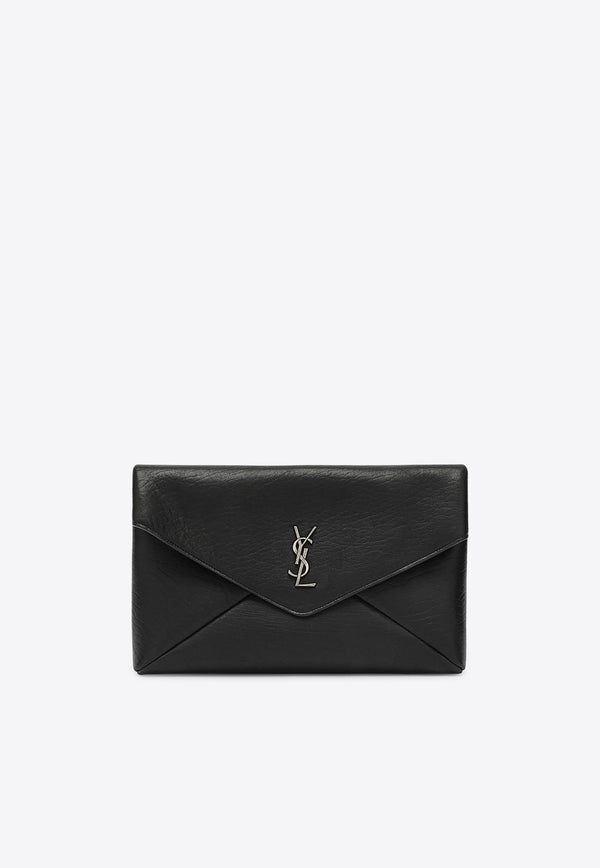 Saint Laurent Large Cassandre Envelope Pouch Bag Black 778181AACIA/P_YSL-1000