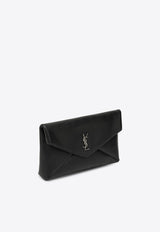 Saint Laurent Large Cassandre Envelope Pouch Bag Black 778181AACIA/P_YSL-1000