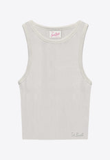 MC2 Saint Barth Rib Knit Crewneck Tank Top Cream AAD001_02340F