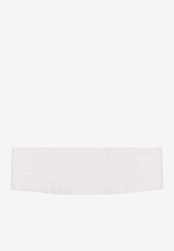 Stella McCartney Pleated Satin Buckled Belt Cream 6B00163BU370_9200