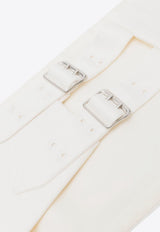 Stella McCartney Pleated Satin Buckled Belt Cream 6B00163BU370_9200