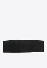 Stella McCartney Pleated Satin Buckled Belt Black 6B00163BU370_1000