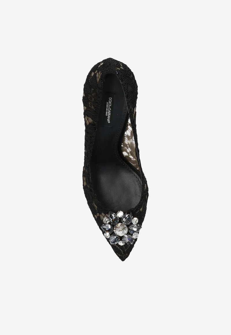 Dolce 
Gabbana Bellucci 90 Embellished Lace Pumps Black CD0101 AL198-80999