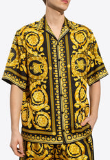 Versace Barocco Print Bowling Shirt Yellow 1003926 1A03044-5B000