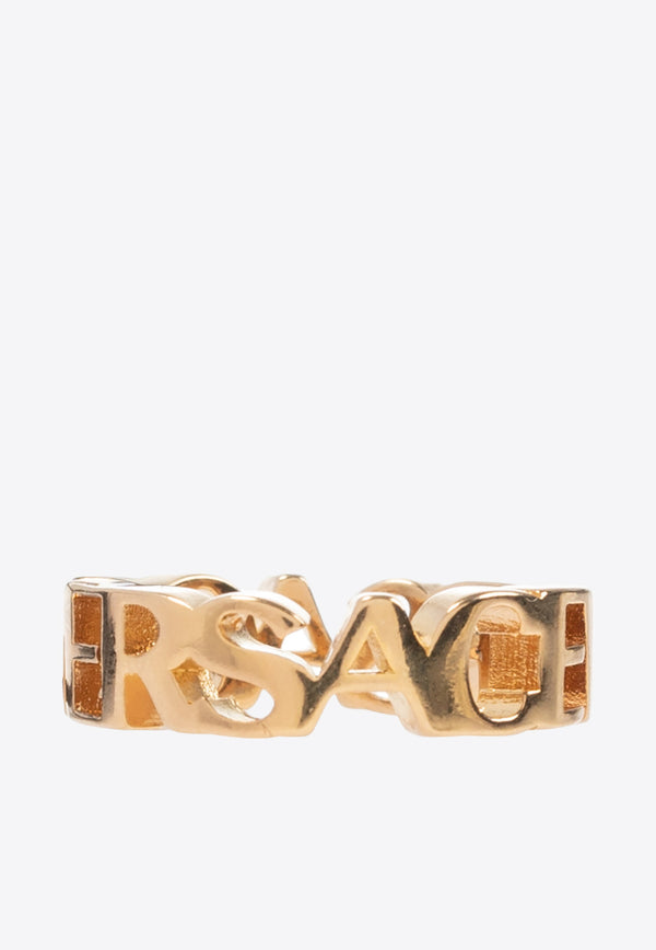 Versace Logo Lettering Brass Ring Gold 1002575 1A00620-3J000