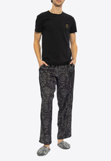 Versace Barocco Print Velvet Pajama Pants Gray 1005379 1A09263-5B050