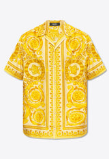 Versace Barocco Print Silk Shirt Yellow 1003926 1A03044-5K410