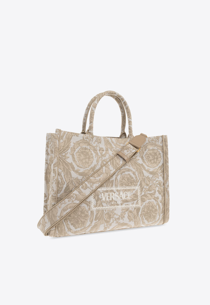 Versace Large Barocco Athena Tote Bag Beige 1011562 1A09741-2KF4V