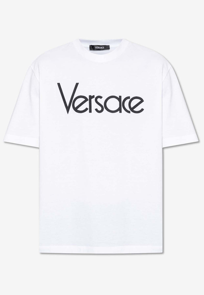 Versace 1978 Logo Print T-shirt White 1012545 1A09028-1W000