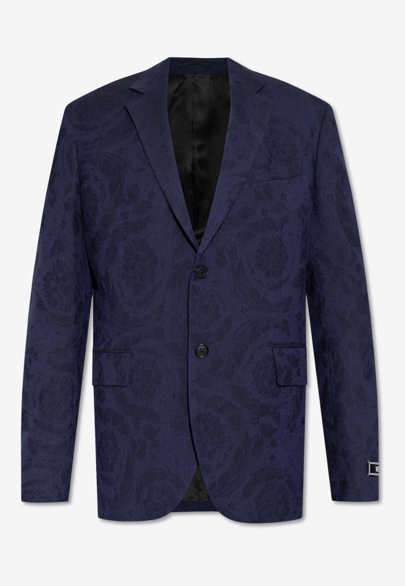 Versace Barocco Jacquard Single-Breasted Blazer Navy 1012498 1A09835-1UI20