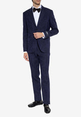 Versace Barocco Jacquard Single-Breasted Blazer Navy 1012498 1A09835-1UI20