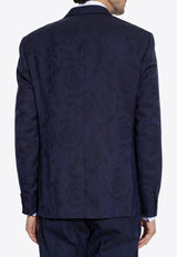 Versace Barocco Jacquard Single-Breasted Blazer Navy 1012498 1A09835-1UI20