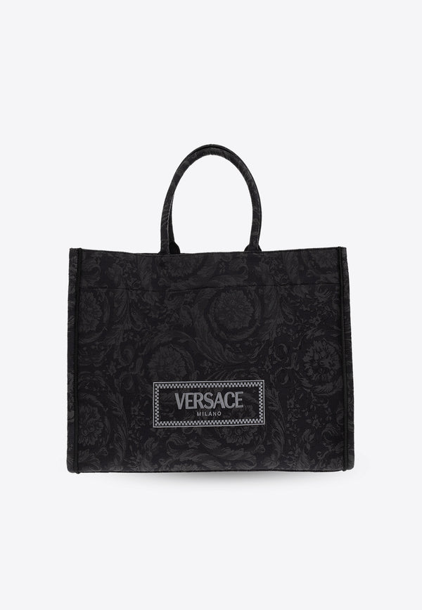 Versace Large Athena Barocco Tote Bag Black 1013152 1A09741-2BM0V