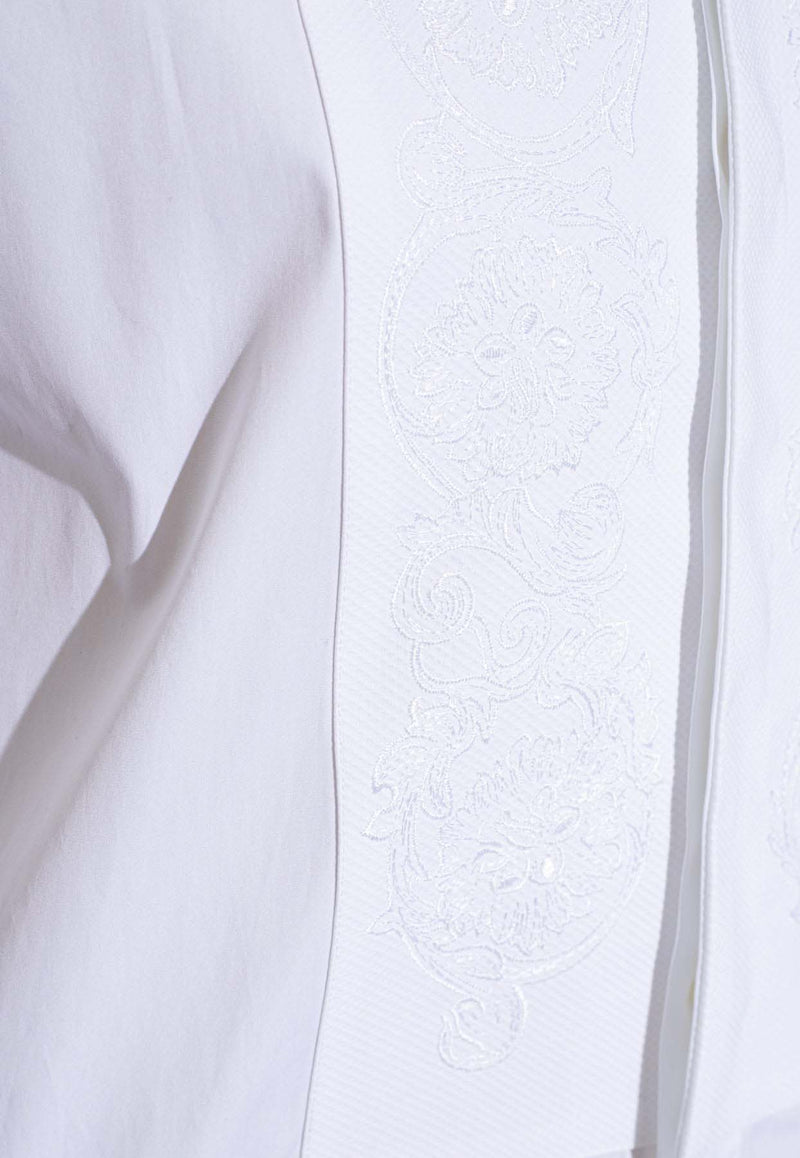 Versace Barocco Long-Sleeved Formal Shirt White 1013920 1A09790-1W000