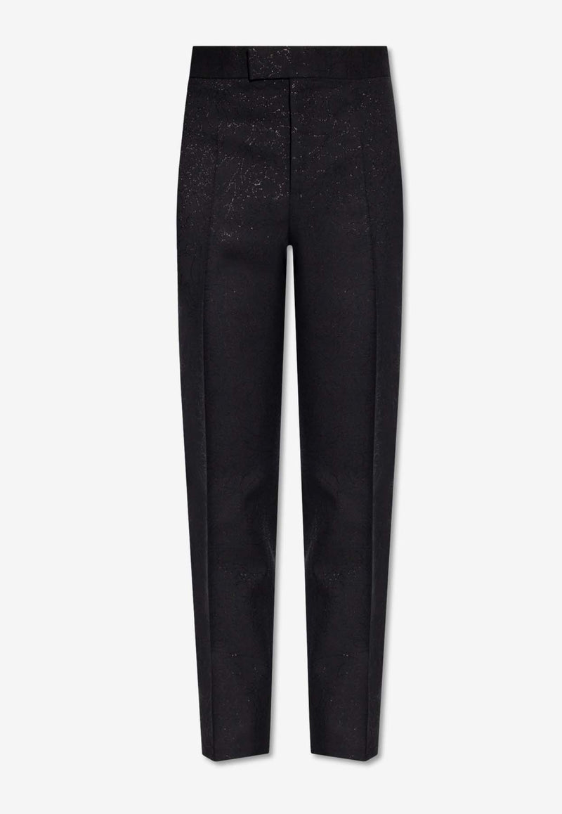 Versace Barocco Jacquard Straight-Leg Pants Black 1013924 1A09859-1B000