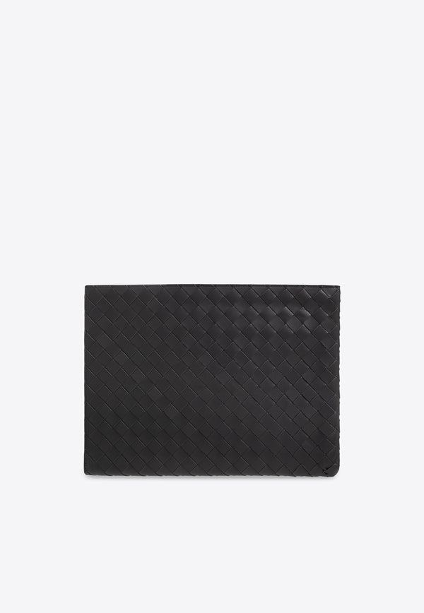 Bottega Veneta Intrecciato Half Zip Pouch Ardoise 607479 VCPQ5-2342