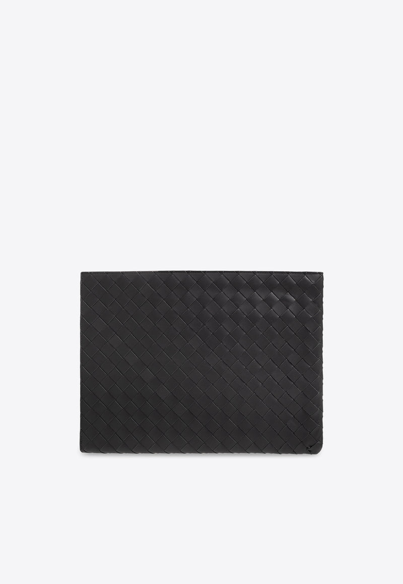 Bottega Veneta Intrecciato Half Zip Pouch Ardoise 607479 VCPQ5-2342