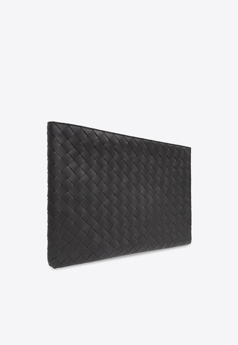 Bottega Veneta Intrecciato Half Zip Pouch Ardoise 607479 VCPQ5-2342