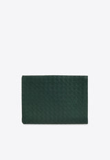 Bottega Veneta Intrecciato Half Zip Pouch Emerald Green 607479 VCPQ5-3336