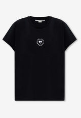 Stella McCartney Heart Logo Crewneck T-shirt Black 6J0273 3SPY53-1000