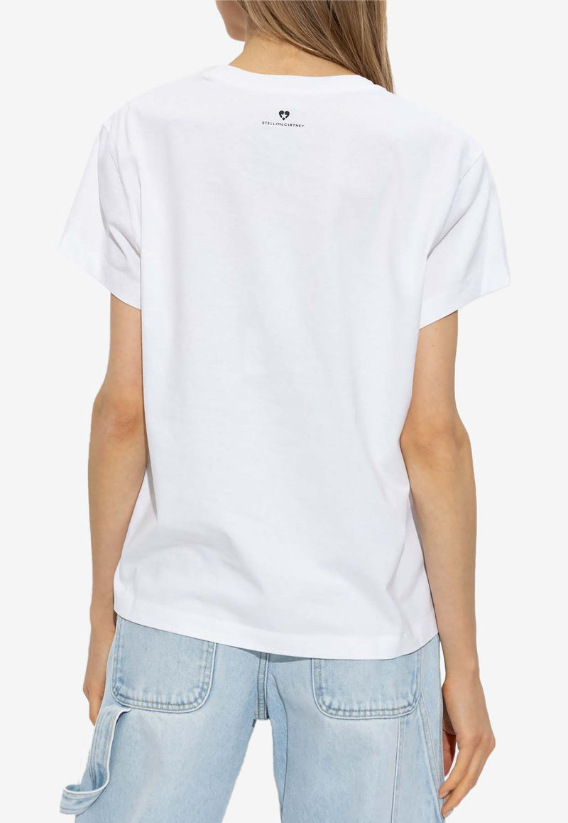 Stella McCartney Heart Logo Crewneck T-shirt White 6J0273 3SPY53-9000