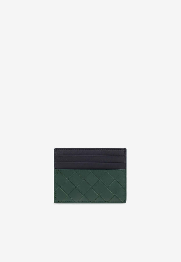 Bottega Veneta Cassette Intrecciato Leather Cardholder Emerald Green 749449 VCPQ5-3335