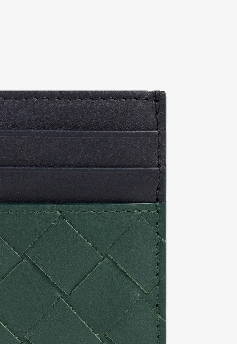 Bottega Veneta Cassette Intrecciato Leather Cardholder Emerald Green 749449 VCPQ5-3335