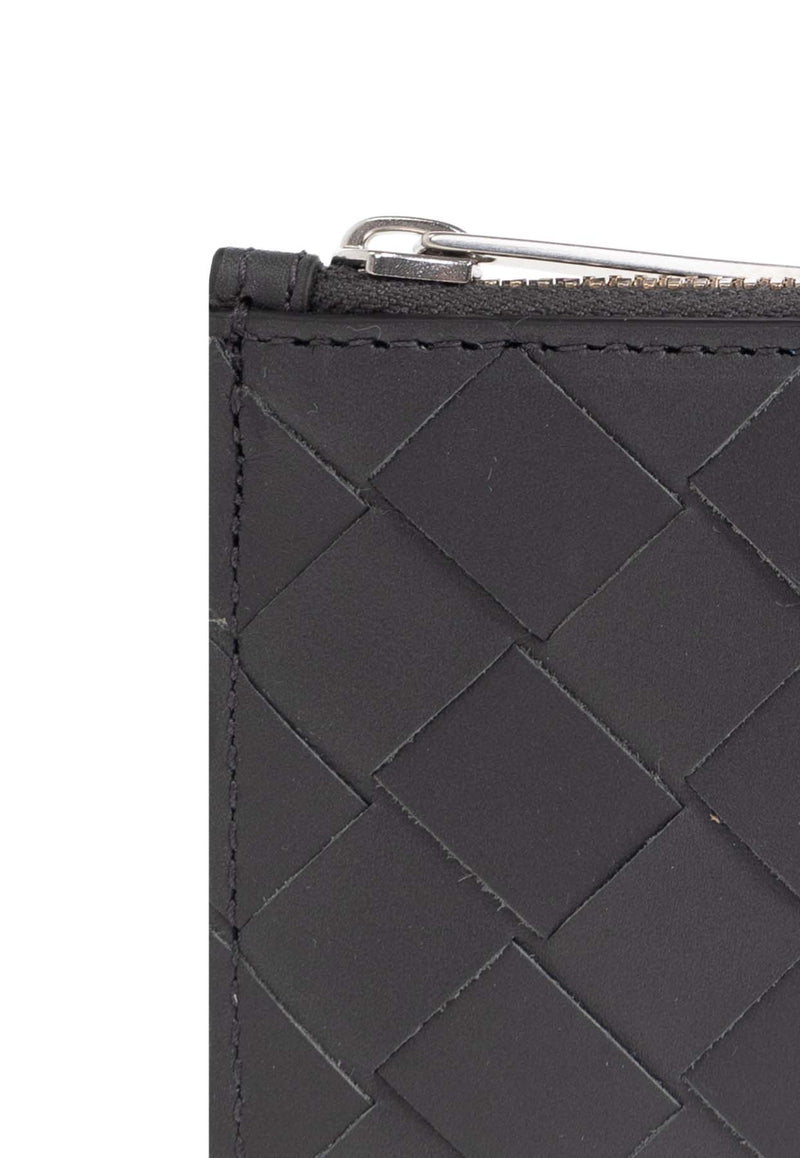 Bottega Veneta Intrecciato Leather Zip Cardholder
 Ardoise 755985 VCPQ5-2338