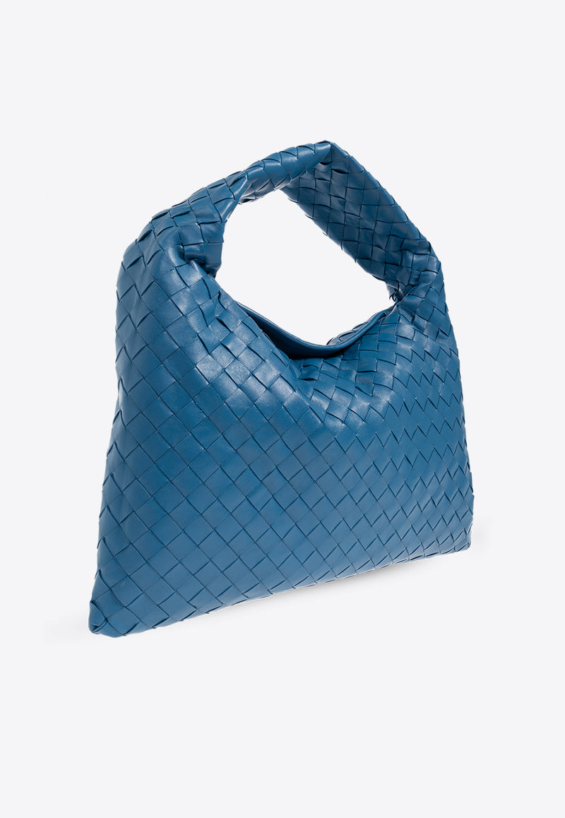 Bottega Veneta Small Hop Top Handle Bag in Intrecciato Leather Deep Pacific 763966 V3IV1-4425