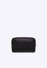 Bottega Veneta Intrecciato Leather Zip Pouch Black 777390 V2HL1-8803