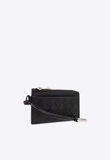 Bottega Veneta Intrecciato L-Zippered Cardholder Black 775544 VCPQ3-8803