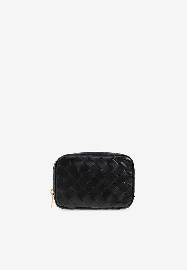 Bottega Veneta Teen Intrecciato Zippered Pouch Black 776873 V3IV0-8425