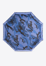 Moschino Camouflage Print Foldable Umbrella Blue 8893 OPENCLOSEF-BLUE