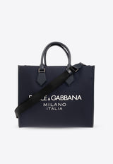 Dolce 
Gabbana Large Logo Print Top Handle Bag Navy BM2271 AG182-8C653