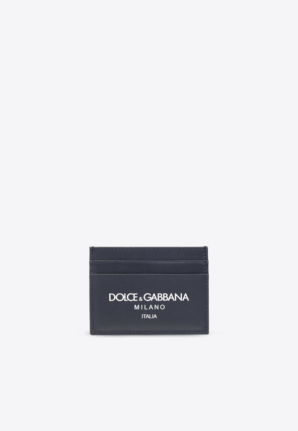 Dolce 
Gabbana Logo Print Leather Cardholder Navy BP0330 AN244-HBII7