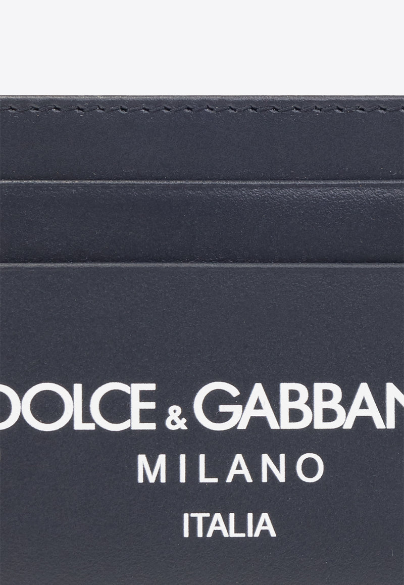 Dolce 
Gabbana Logo Print Leather Cardholder Navy BP0330 AN244-HBII7