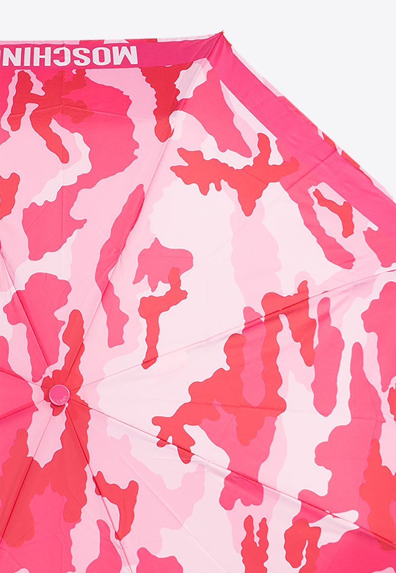 Moschino Camouflage Print Foldable Umbrella Pink 8893 OPENCLOSEJ-FUXIA