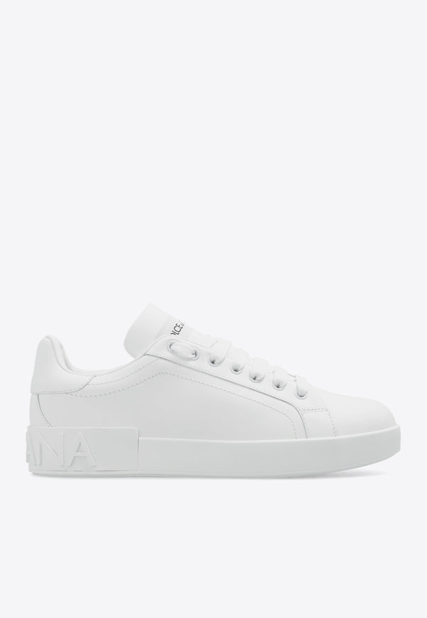 Dolce 
Gabbana Portofino Low-Top Leather Sneakers White CK1544 A1065-80001