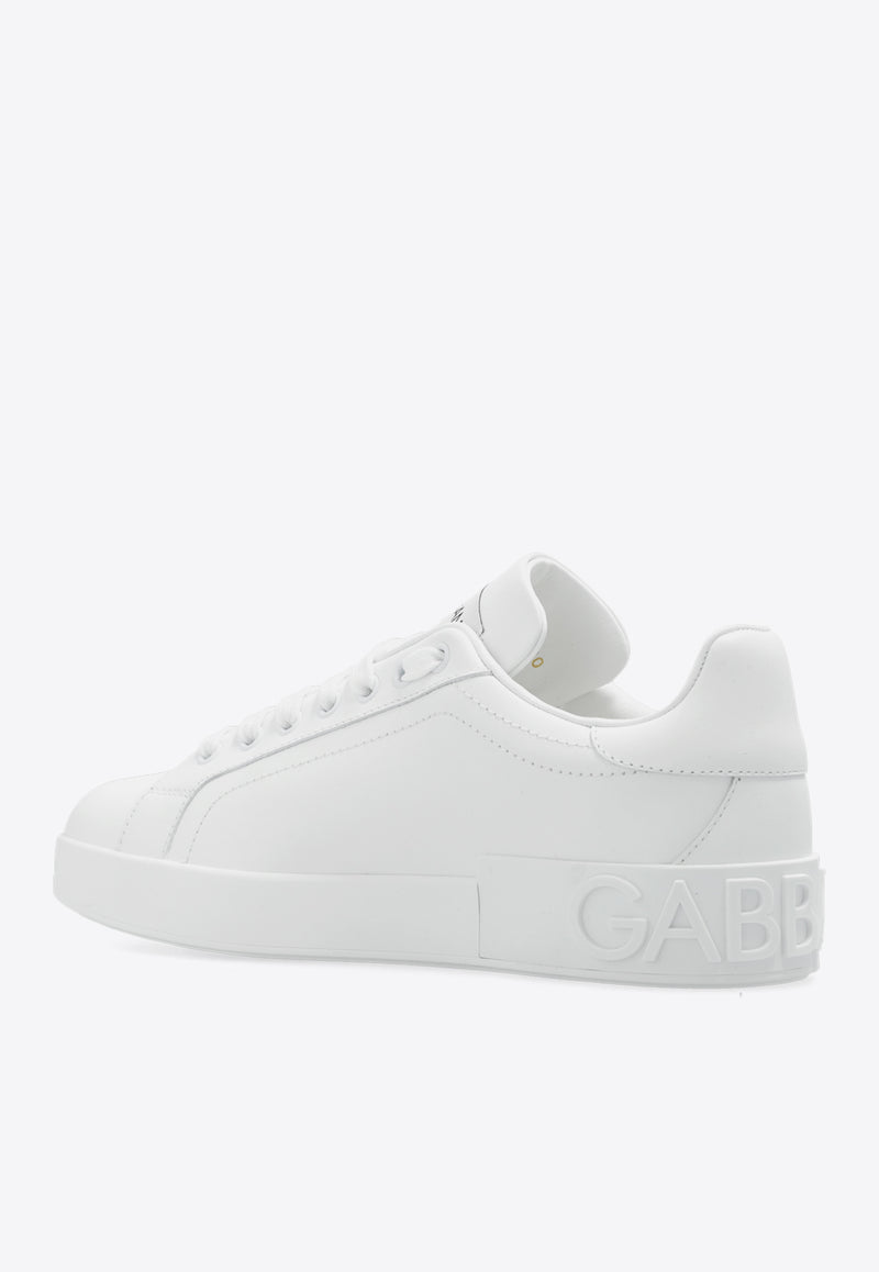 Dolce 
Gabbana Portofino Low-Top Leather Sneakers White CK1544 A1065-80001