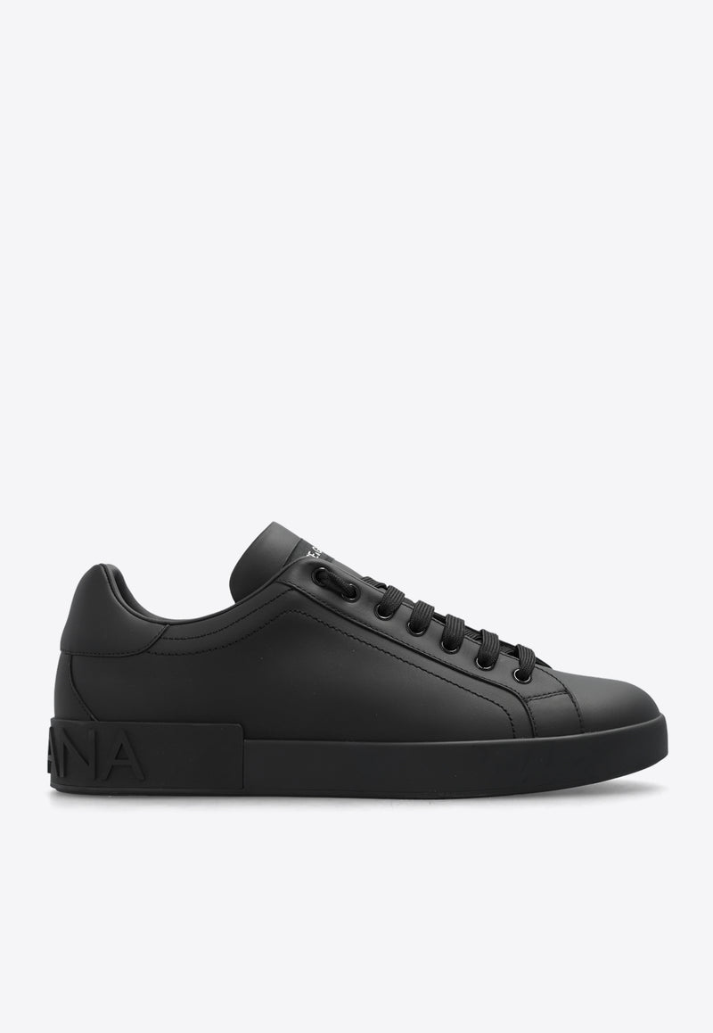 Dolce 
Gabbana Portofino Low-Top Leather Sneakers Black CS1772 A1065-80999