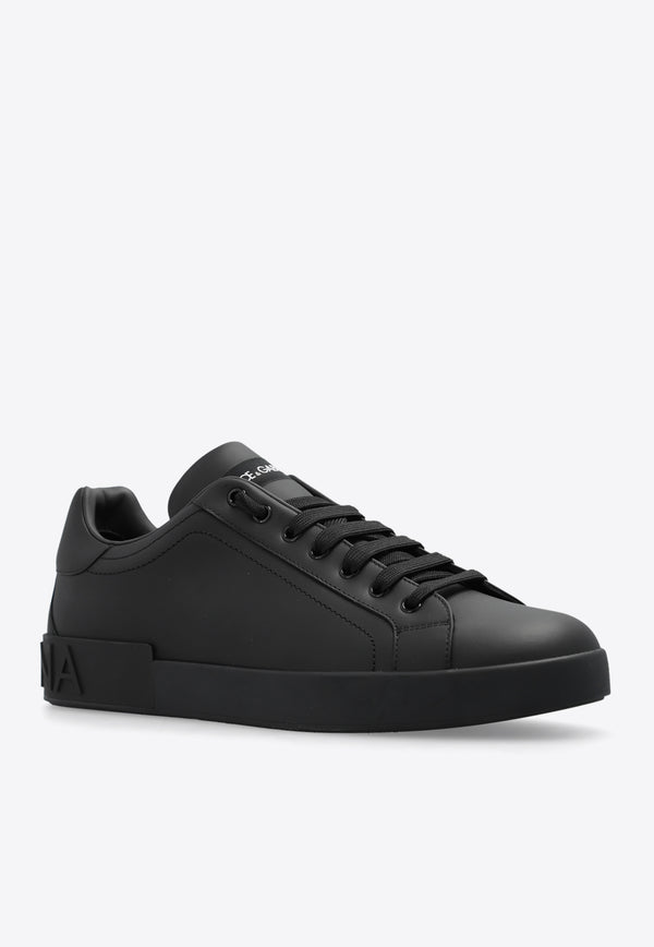 Dolce 
Gabbana Portofino Low-Top Leather Sneakers Black CS1772 A1065-80999