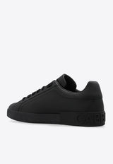 Dolce 
Gabbana Portofino Low-Top Leather Sneakers Black CS1772 A1065-80999