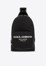 Dolce 
Gabbana One-Shoulder Logo Print Backpack Black BM2295 AG182-8B956