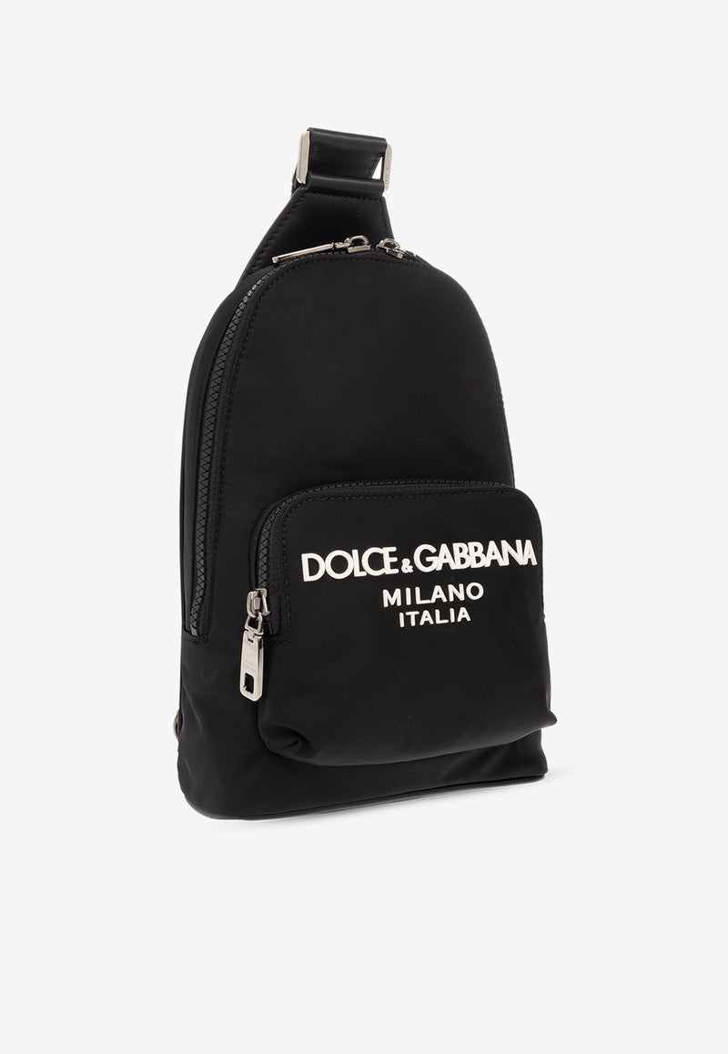 Dolce 
Gabbana One-Shoulder Logo Print Backpack Black BM2295 AG182-8B956