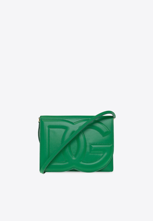 Dolce 
Gabbana DG Logo Leather Shoulder Bag Green BB7287 AW576-87192