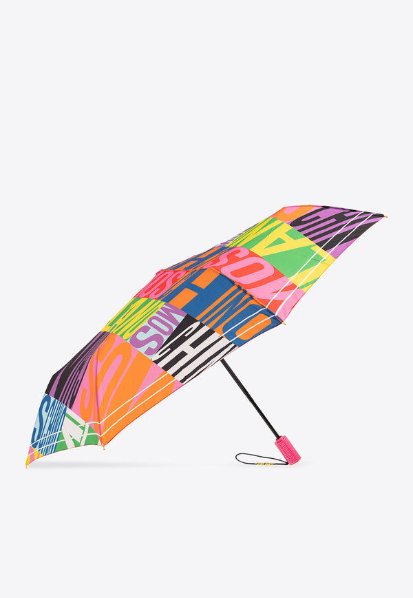 Moschino Logo Print Folded Umbrella Multicolor 8940 OPENCLOSEA-MULTI