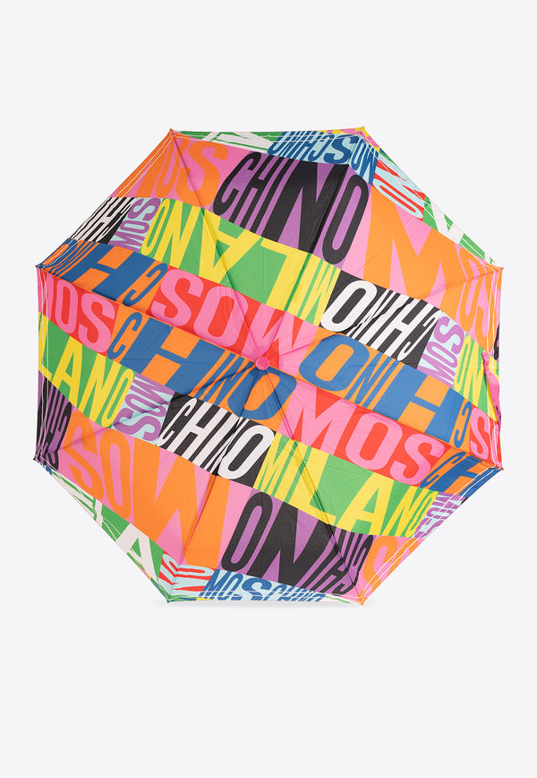 Moschino Logo Print Folded Umbrella Multicolor 8940 OPENCLOSEA-MULTI