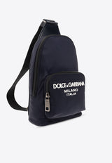 Dolce 
Gabbana One-Shoulder Logo Print Backpack Navy BM2295 AG182-8C653